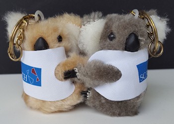 Clip-on Koala Toys Keyrings in Branded Jackets