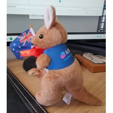 Kangaroo Toys in Custom Logo Jackets – 7″ / 17 cm / Flag (optional)