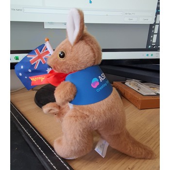 Kangaroo Toys in Custom Logo Jackets – 7″ / 17 cm / Flag (optional)